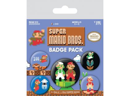 Set odznaků Super Mario Bross