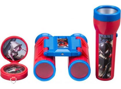 Set Spiderman vysílačky, sluchátka, baterka a kompas