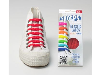 Shoeps Silikonové tkaničky - red