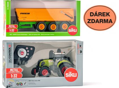SIKU Control limitovaná edice traktor Claas Axion sklápěcí přívěs 2892 1:32 - Poškozený obal