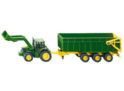 Siku Farmer 1843 John Deere s čelním nakladačem a přívěsem Siku Farmer 1843 John Deere s čelním nakladačem a přívěsem