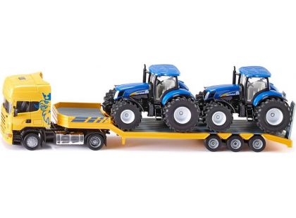 Siku Farmer Scania s přívěsem a 2 traktory New Holland T7070 1:50