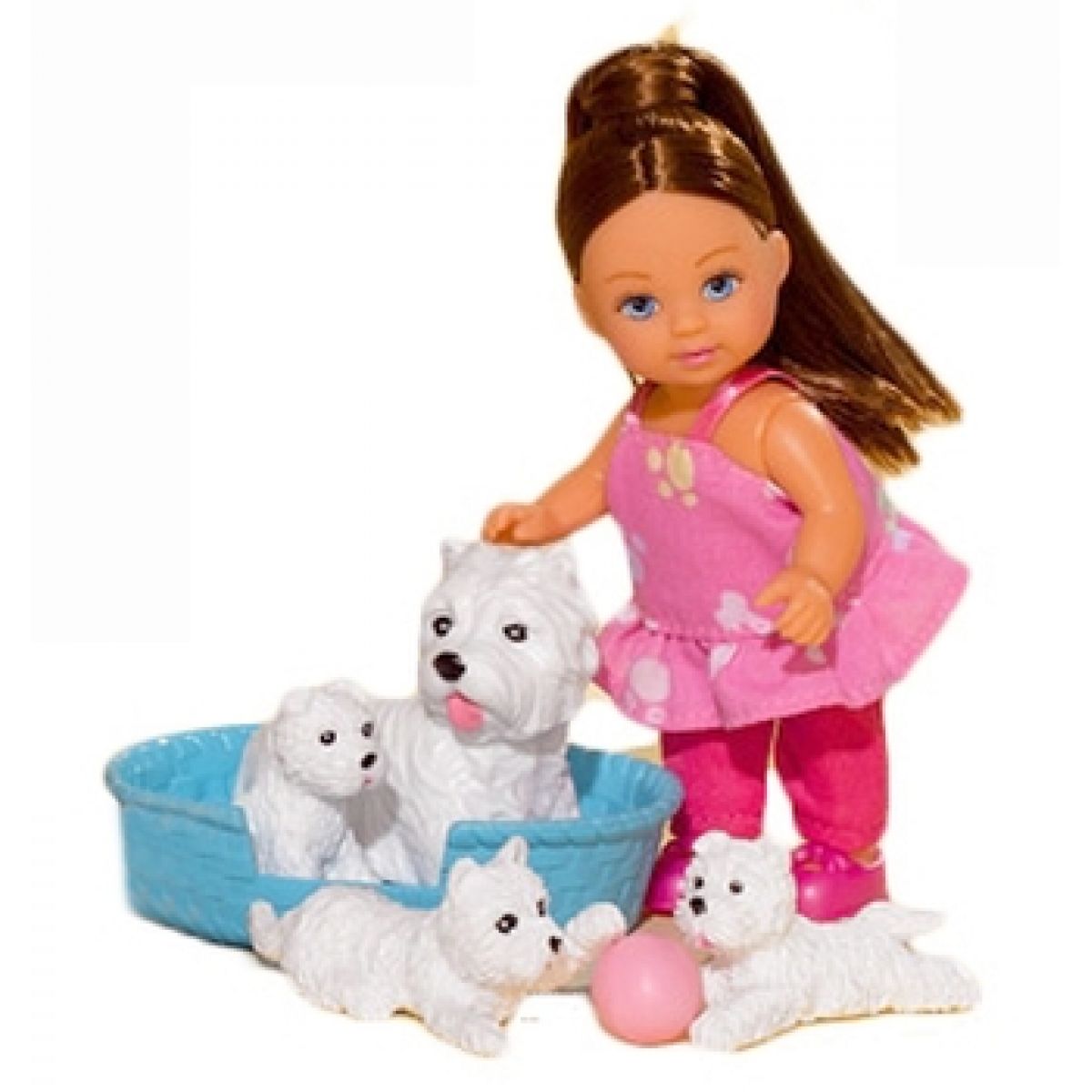 Simba Panenka Evička s domácími mazlíčky - Bílí pejsci
