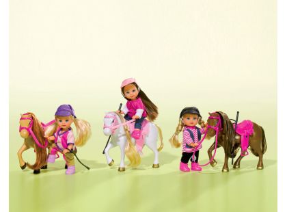 Simba Panenka Evička s poníkem - Žokejka - Hnědá tmavá - Poškozený obal