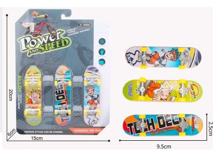 Skateboard sada 3 ks vel. 9,5 x 2,5 cm