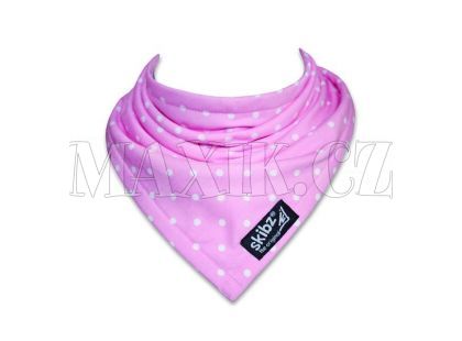 Skibz tkaná bavlna Pale Pink Spot bryndák/slinták