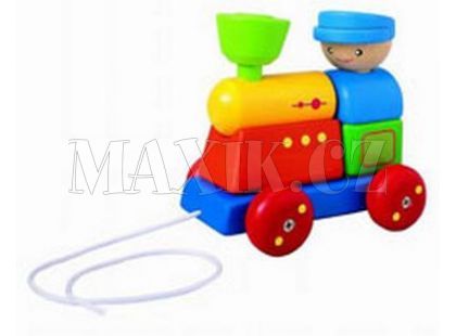 Skládací lokomotiva se strojvůdcem Plan Toys