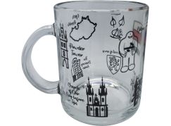 Skleněný hrnek 330ml - TOP PRAHA