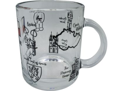Skleněný hrnek 330ml - TOP PRAHA