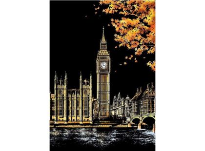 Škrabací obrázek Big Ben, London 40,5 x 28,5 cm