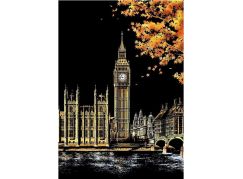 Škrabací obrázek Big Ben, London 40,5 x 28,5 cm