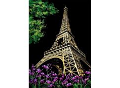 Škrabací obrázek Eiffelova věž 40,5 x 28,5 cm