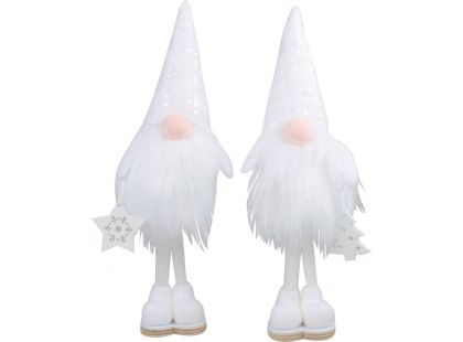 Skřítek na postavení bílý s botami 25 cm