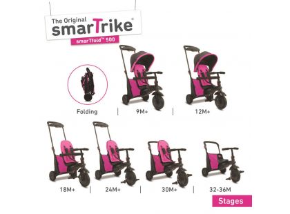Smart Trike Tříkolka 7 v 1 Smartfold 500 růžová