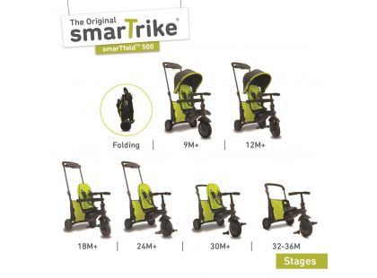 Smart Trike Tříkolka 7 v 1 Smartfold 500 zelená - Poškozený obal