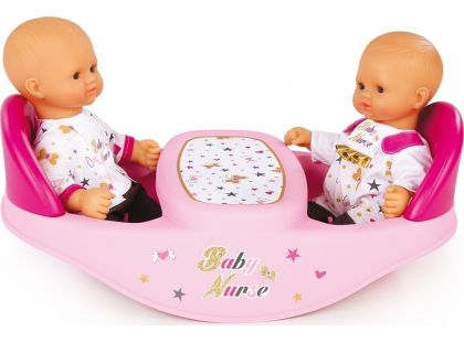 Smoby Baby Nurse Jídelní židlička pro panenky dvojčata