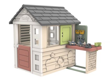 Smoby Domeček Life Nature s dílnou pro kutily