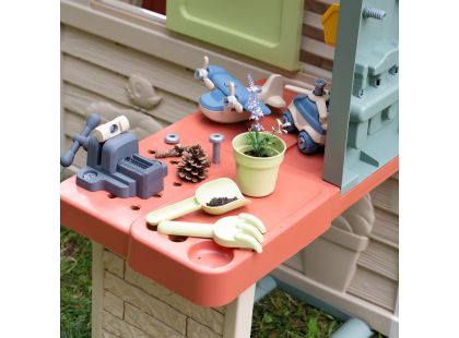 Smoby Domeček Life Nature s dílnou pro kutily