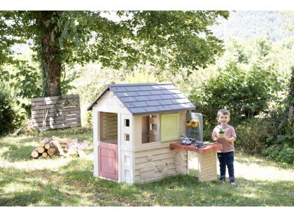 Smoby Domeček Life Nature s dílnou pro kutily