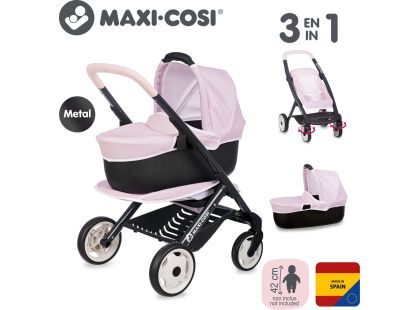 Smoby Kombinovaný kočárek Maxi Cosi pro panenky světle růžový
