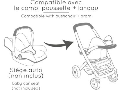 Smoby Kombinovaný kočárek Maxi Cosi pro panenky světle růžový