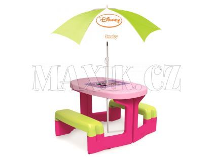 Smoby Minnie Piknikový stoleček se slunečníkem
