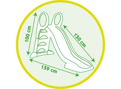 Smoby Skluzavka KS 150 cm s vlhčením tyrkysová a zelená