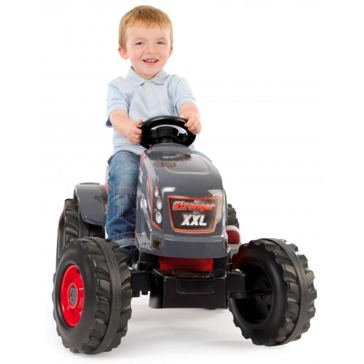 Smoby 710202 Tractor Stronger XXL Met Aanhanger - Pedalen Tractor Voor Kinderen
