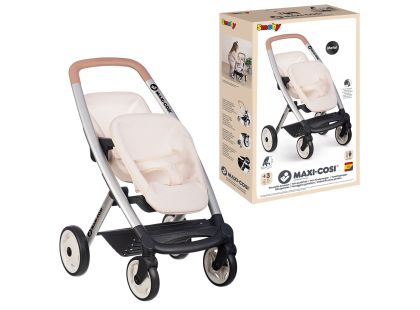 Smoby Sportovní kočárek pro panenky dvojčata Maxi Cosi béžový