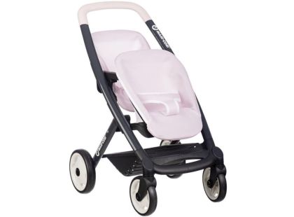 Smoby Sportovní kočárek pro panenky dvojčata Maxi Cosi sv. růžový