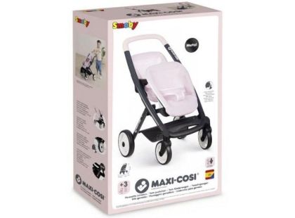 Smoby Sportovní kočárek pro panenky dvojčata Maxi Cosi sv. růžový