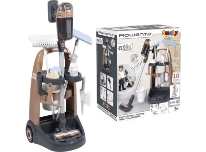 Smoby Vozík pro malou uklízečku s tyčovým vysavačem Rowenta