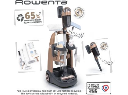 Smoby Vozík pro malou uklízečku s tyčovým vysavačem Rowenta