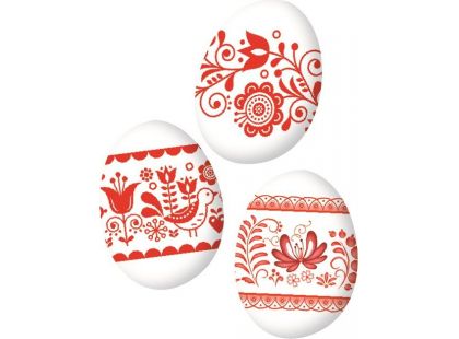 Smršťovací dekorace na vejce, červený motiv