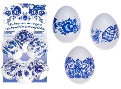 Anděl Smršťovací dekorace na vejce se stojánky 10 ks modré