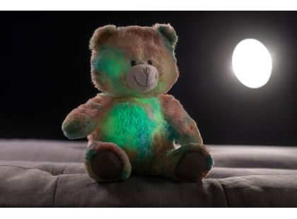 Snílek medvěd duhový plyš 40 cm na baterie