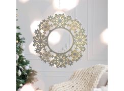 Solight LED dřevěný vánoční věnec, 10x LED, bílá, 30cm, časovač, 2x AA - Poškozený obal