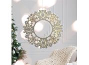 Solight LED dřevěný vánoční věnec, 10x LED, bílá, 30cm, časovač, 2x AA