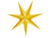 Solight LED vánoční hvězda zlatá, závěsná, časovač, 60cm, 20x LED, 2x AA
