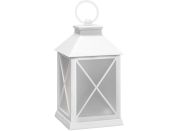 Solight LED vánoční lucerna bílá, 20cm, časovač, 2x AA