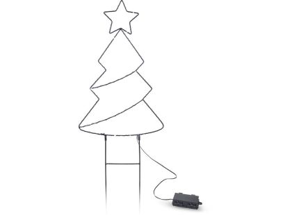 Solight LED venkovní dekorace vánoční stromeček, 85x LED, časovač, 68cm, 3x AA