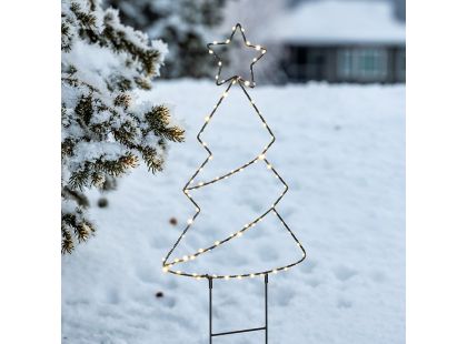 Solight LED venkovní dekorace vánoční stromeček, 85x LED, časovač, 68cm, 3x AA