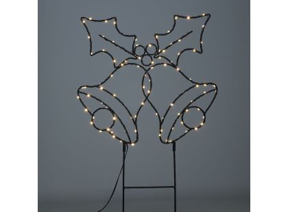 Solight LED venkovní dekorace zvonečky, 100x LED, časovač, 55cm, 3x AA