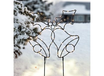 Solight LED venkovní dekorace zvonečky, 100x LED, časovač, 55cm, 3x AA