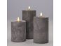 Solight Sada LED svíček s časovačem, 3x svíčka, 10,13,15cm, šedá, 2xAA 7