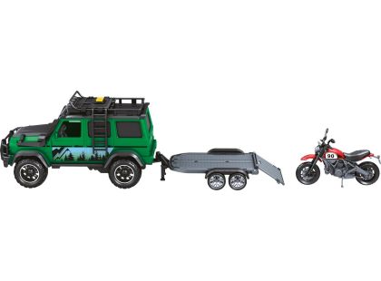 Sparkys 1:14 - Vozidlo lesní stráže s přívěsem a motorkou (se zvukem a světly)