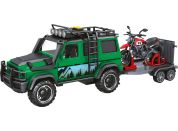 Sparkys 1:14 - Vozidlo lesní stráže s přívěsem a motorkou (se zvukem a světly)