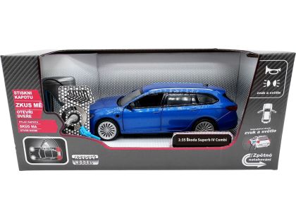 Sparkys 1:35 Škoda Superb IV Combi modré + nabíjecí stanice
