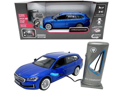 Sparkys 1:35 Škoda Superb IV Combi modré + nabíjecí stanice