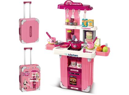 Sparkys 2v1 Kufr a kuchyň s příslušenstvím - růžová
